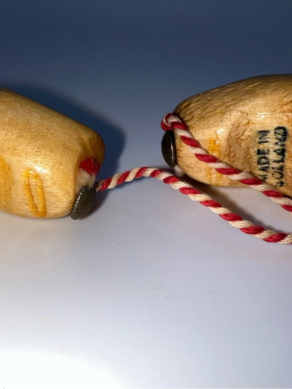 Miniature hand-painted wooden Dutch clogs